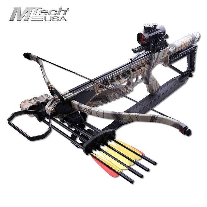 175LB Recurve Crossbow Red Dot Scope Integrated Quiver - Tophatter's Army Products & Self Defense Collectible Weapons - Tophatter Daily Deals